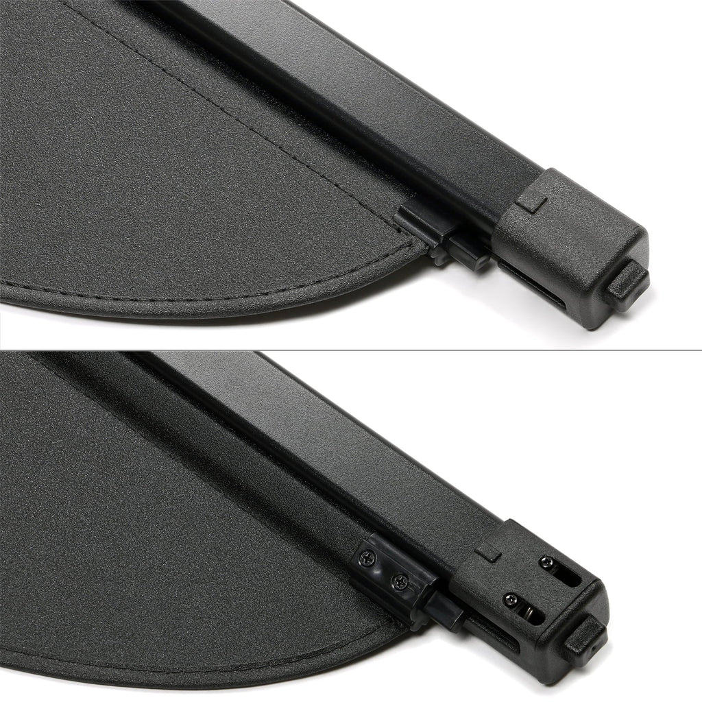 Ikon Motorsports Cargo Cover Compatible With 2013-2019 Ford Escape All Models PVC & Aluminum Rod Black Security Rear Trunk Cover Security Retractable Shield