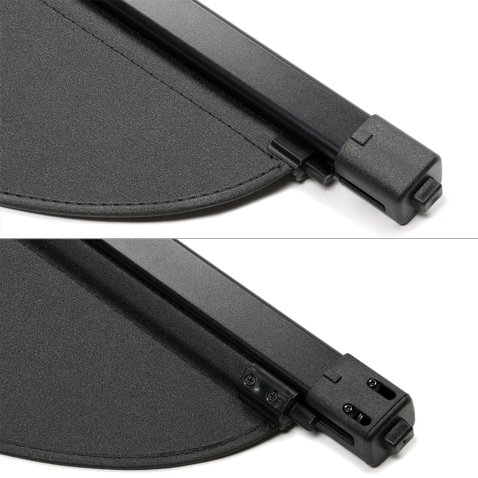Ikon Motorsports Cargo Cover Compatible With 2013-2019 Ford Escape All Models PVC & Aluminum Rod Black Security Rear Trunk Cover Security Retractable Shield