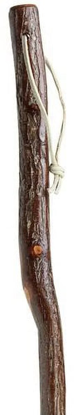 Walking Stick Hickory Hiking Staff w/ Genuine Leather Loop
