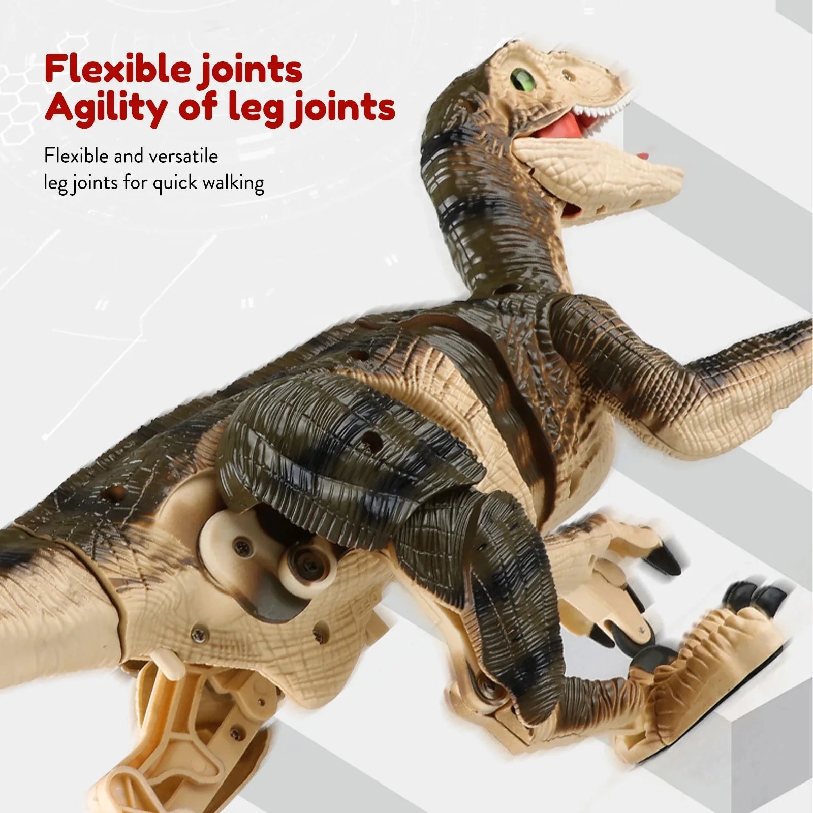 Remote Control Dinosaur Toys with Light up 3D Eyes, Shaking Head, Roaring Sounds, Walking Dinosaur Toy Gift for Kids Age 3-12 Years