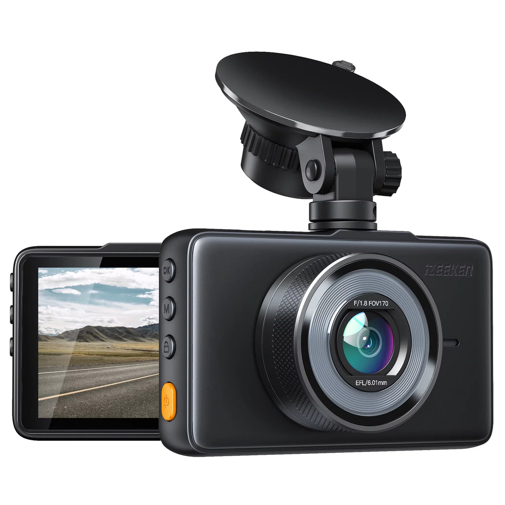 iZEEKER Dash Cam GD100 1080P Car Dash Camera, 3" LCD Monitor 170° Wide Angle, G-Sensor, Accident Record, Loop Recording,Black