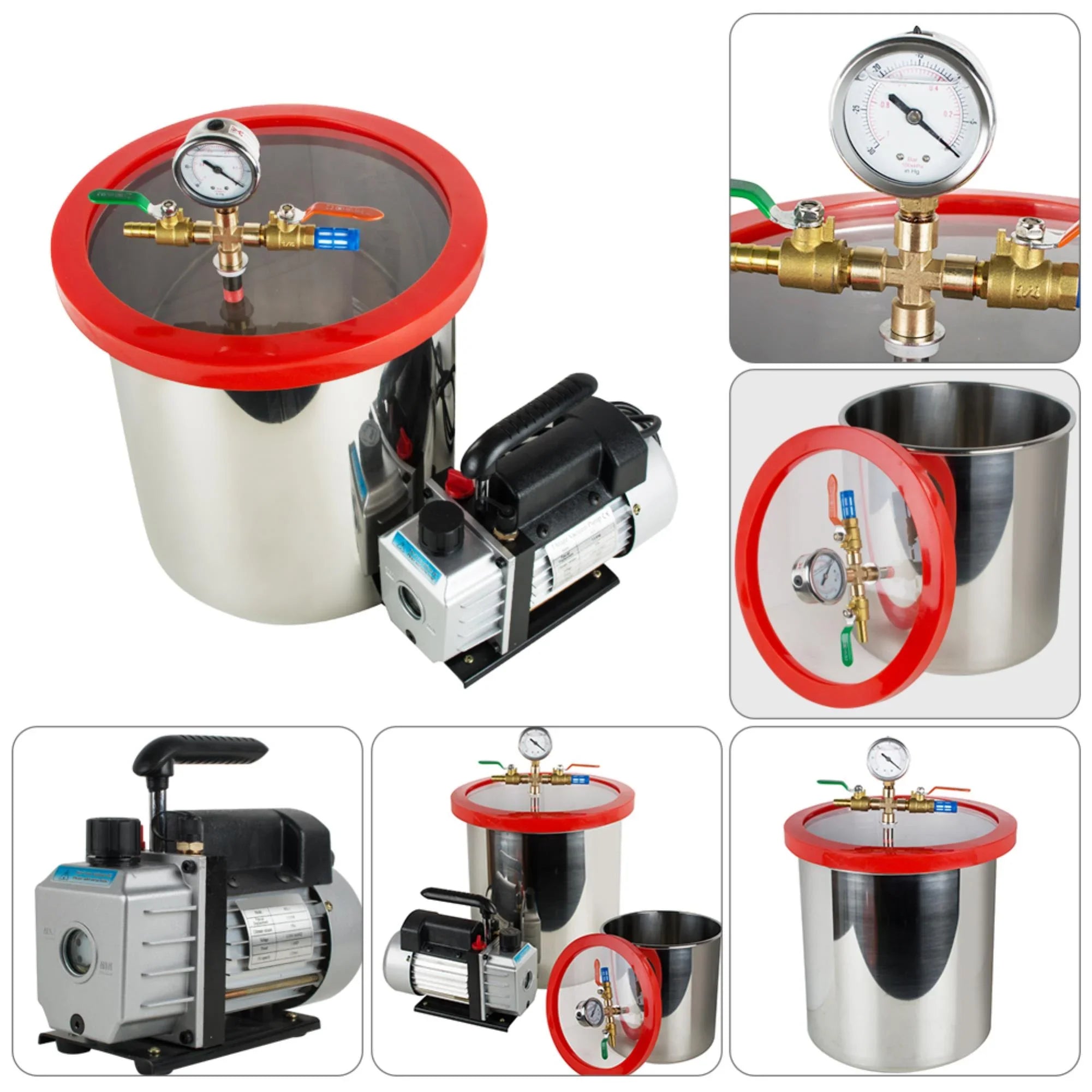 Effortlessly Remove Air Bubbles with our Stainless Steel Silicone Machine and Powerful Vacuum Pump Kit