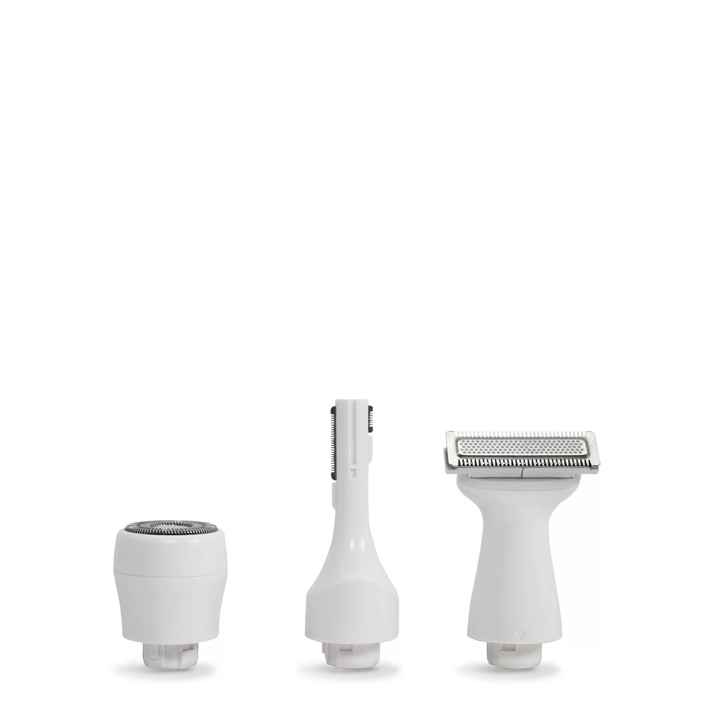 PALMPERFECT Total Grooming System, 3 Interchangeable Heads, Liquid Resistant, Female Electric Shaver