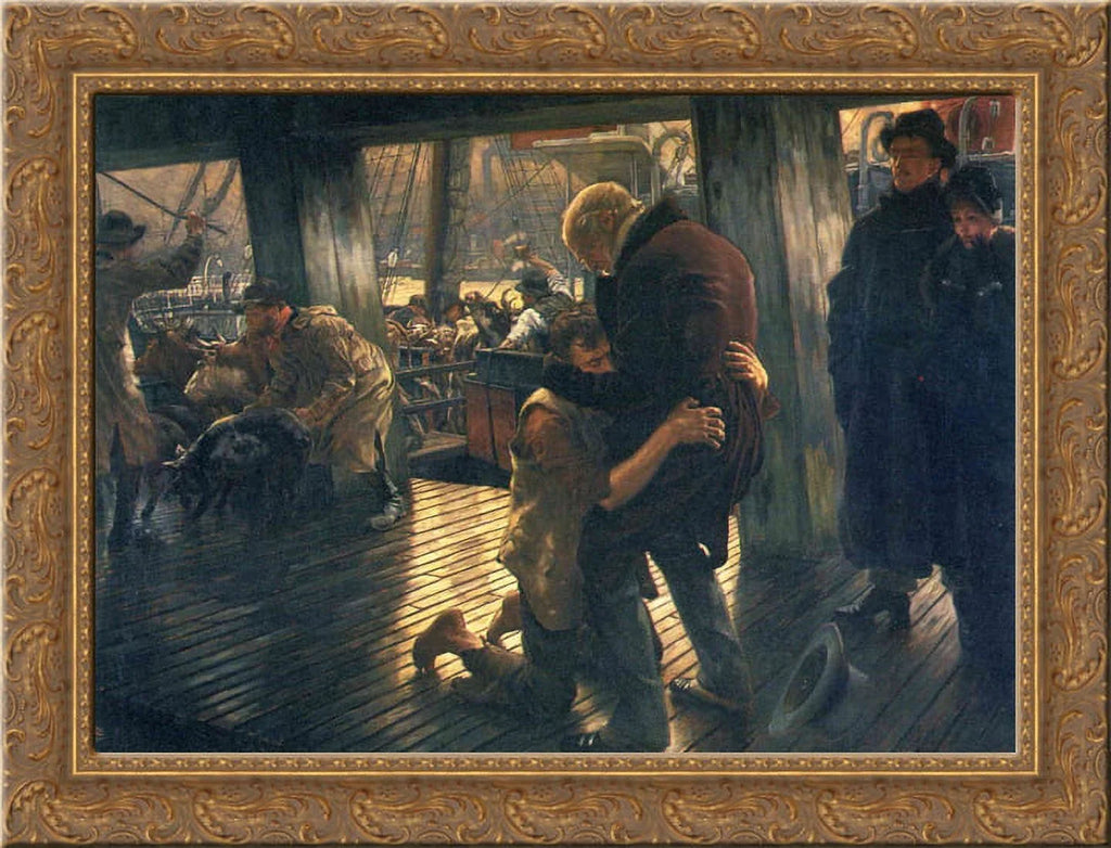 Prodigal Son, The Return 24x18 Gold Ornate Wood Framed Canvas Art by James Tissot