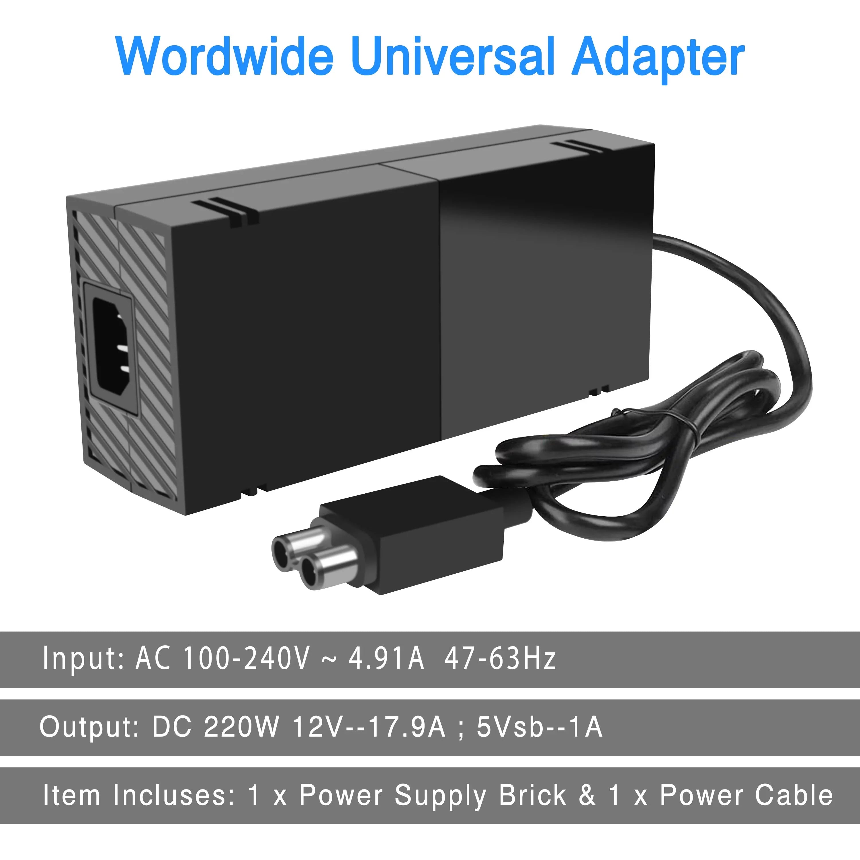 NATNO Power Supply Brick for Xbox One Game Console with Power Cord, Cool and Low Noise [220W 12V 17.9A]