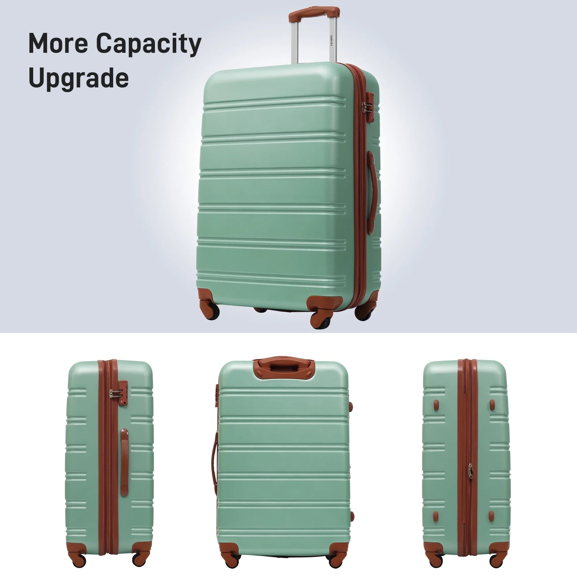 Crtynell 3 Piece Luggage Set Hardside Spinner Suitcase with TSA Lock 20" 24" 28" Available
