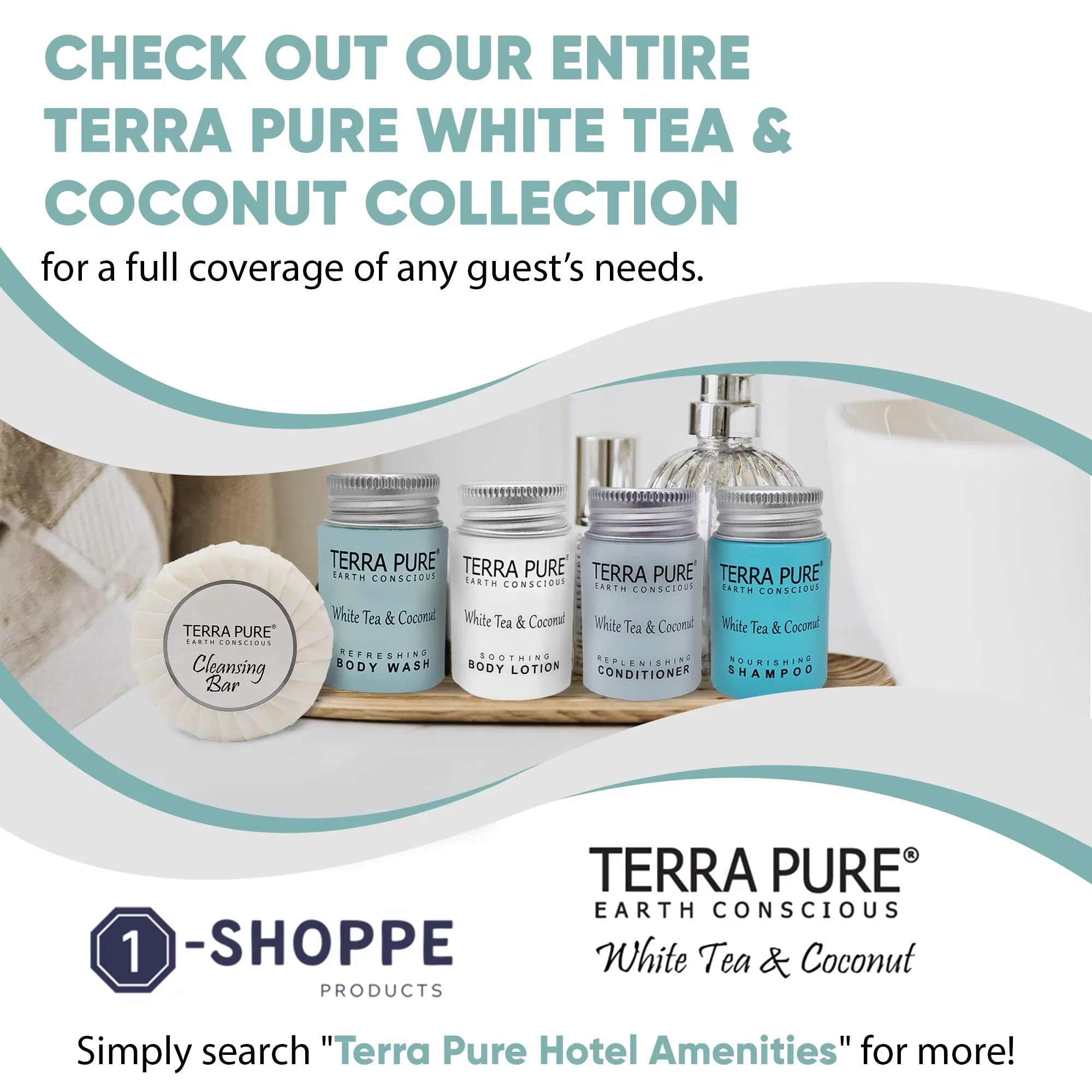 Terra Pure Aloe and Olive Oil Bar Soap, Travel Size Hotel Amenities, 1.25 oz (Pack of 100)