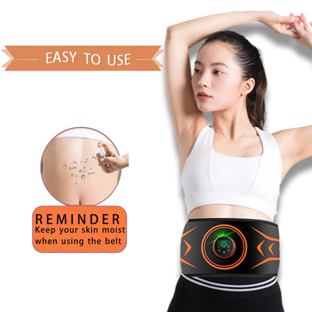 Dcenta Electric Massaging Slimming Belt Abdominal Toning Belt Trainer Abs Fitness Workout Equipment for Abdomen