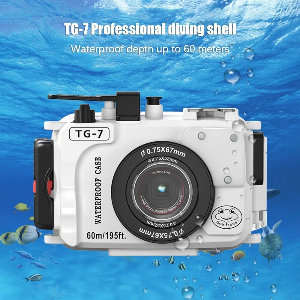 GoolRC TG 7 Camera Housing Case, Fluid 60m Diving Protective Case with Adapter