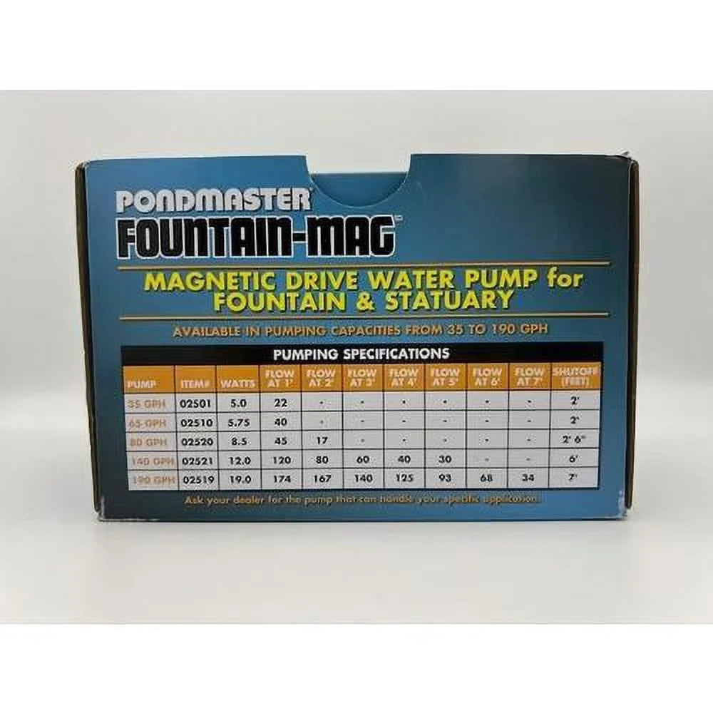 Pondmaster Fountain- netic Drive Liquid Pump, Mini 35 GPH, 02501