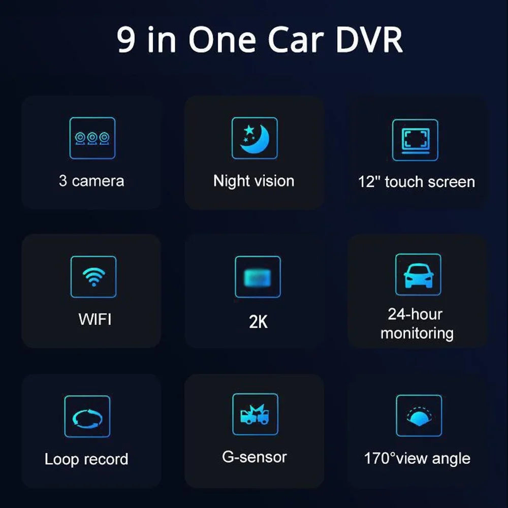 Arealer Dashcam,Auto Safety Clear Car 3 Cameras Wide Car Rearview Wide Car Wide Auto Dashcam Car - 3 Cameras Car Video Car Camera Dash Cam Car Auto Video - Auto - Auto With Rearview Video Car Owsoo