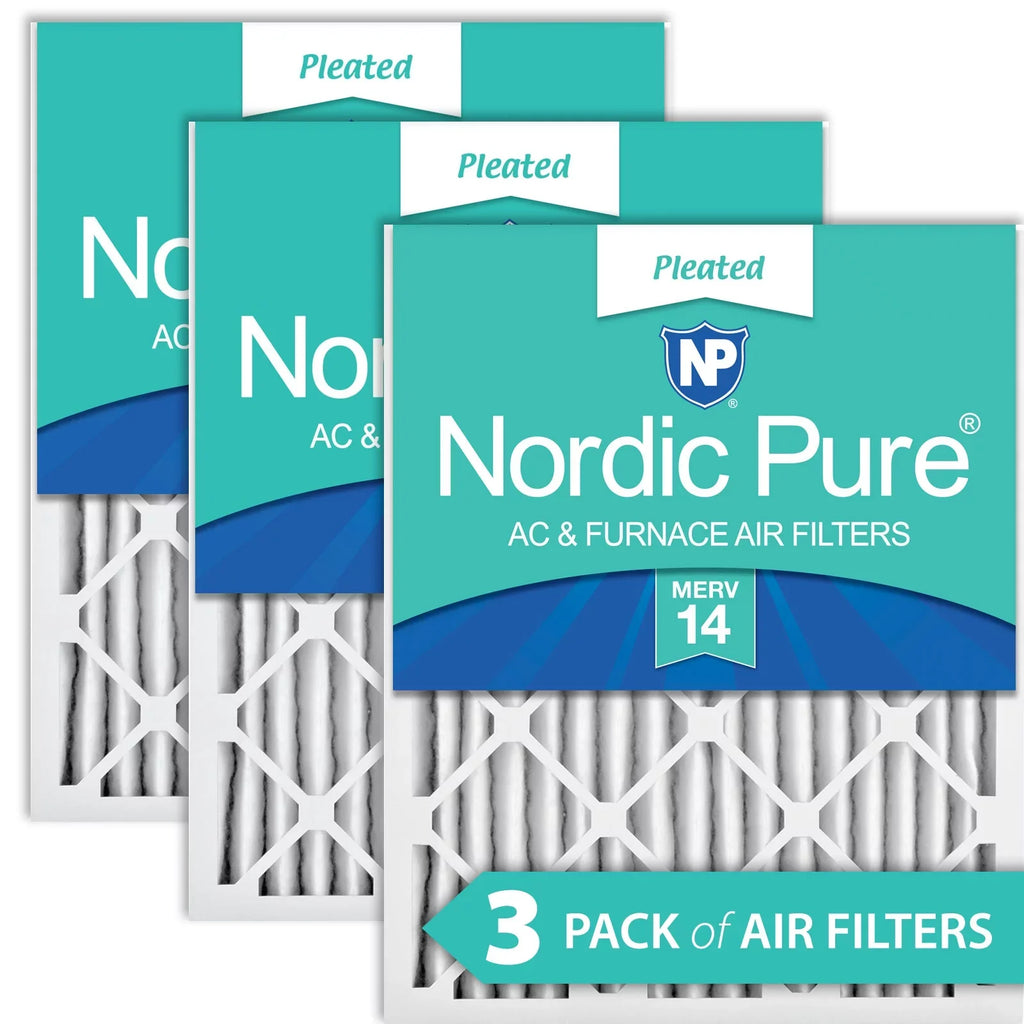Nordic Pure 18x24x2 Pleated MERV 14 Air Filters 3 Pack