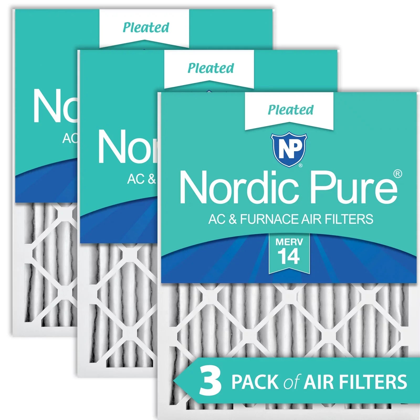 Nordic Pure 18x24x2 Pleated MERV 14 Air Filters 3 Pack