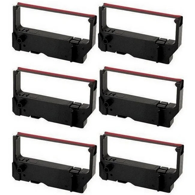 PrinterDash Compatible Replacement for Star-Micronics MP-200 Series/MP-235/MP-242/MP-292/MP-512/SP-200 Series/SP-212/SP-242/SP-500/SP-2000 Black/Red P.O.S. Printer Ribbons (6/PK) (RC-2000DBR)