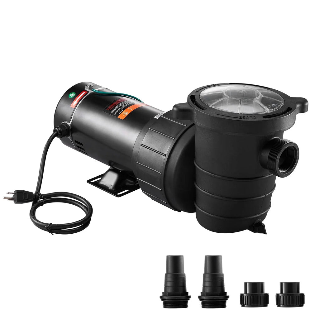 SKYSHALO Swimming Pool Pump, 1.5 115 V, 1100 W Single Speed Pump for In/ Above Ground Pool w/ Strainer Basket, 5280 GPH Max. Flow, Certification of ETL for Security