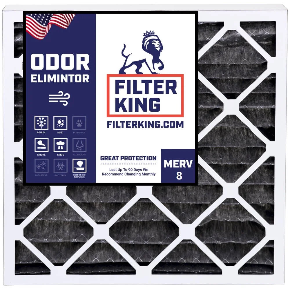 Filter King 13x24x1 Air Filter | 4-PACK | Carbon MERV 8 HVAC Pleated A/C Furnace Filters | MADE IN USA | Actual Size: 13 x 24 x .75"