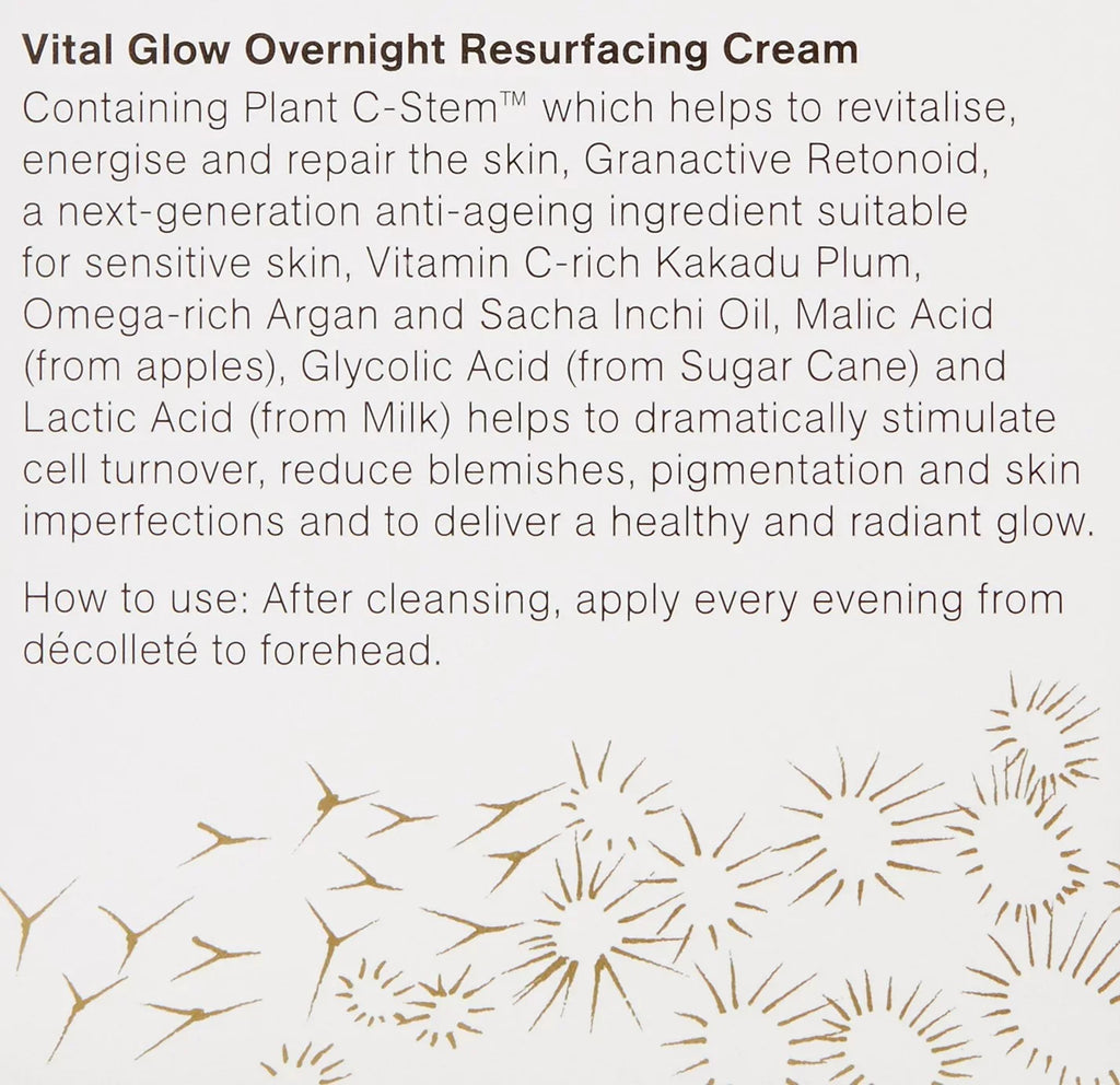 Elemental Herbology Vital Glow Overnight Resurfacing Cream for Face, 1.7 fl oz