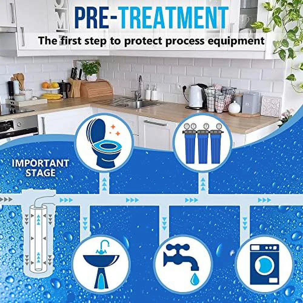 Standard Whole House -Blown Four Layers Filtration Polypropylene 10 Micron Sediment Filter 20” X 2.5” Fits 20” X 2.5” Housings. Compatible With FPMB5-20, FPMB520, SDC-25-2005/4, VX05-20 Pack Of 25