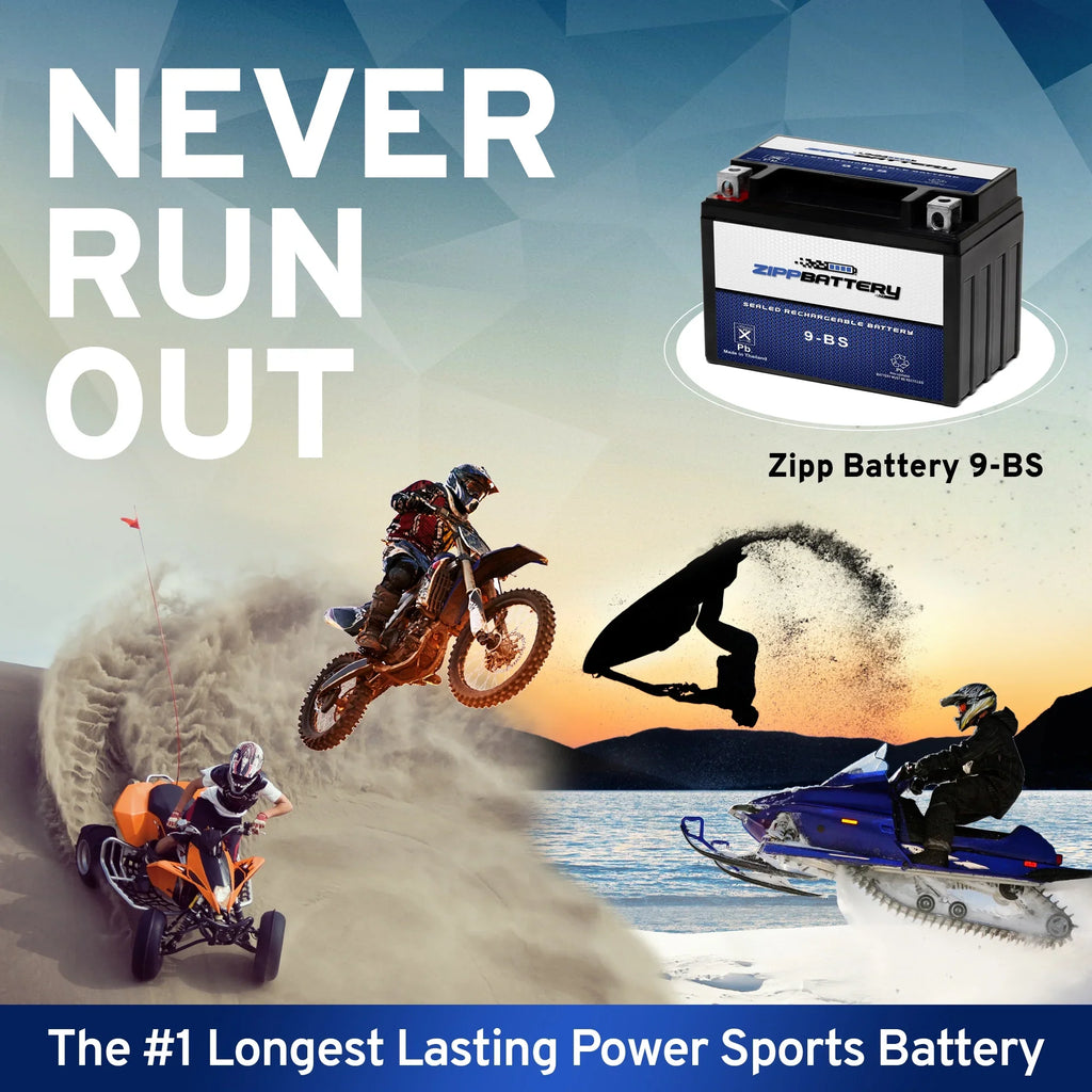 Zipp Battery YTX9-BS (9-BS 12 Volt,8 Ah, 120 CCA) Scooter Battery for Honda Ch150 Elite 150cc 85'-86'