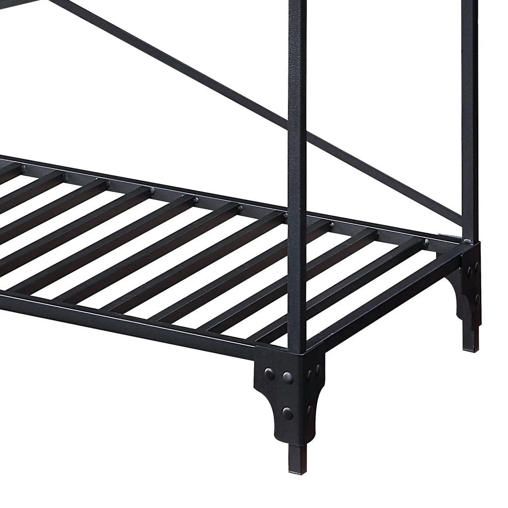 Faulkner Black and Concrete 2-shelf Kitchen Island