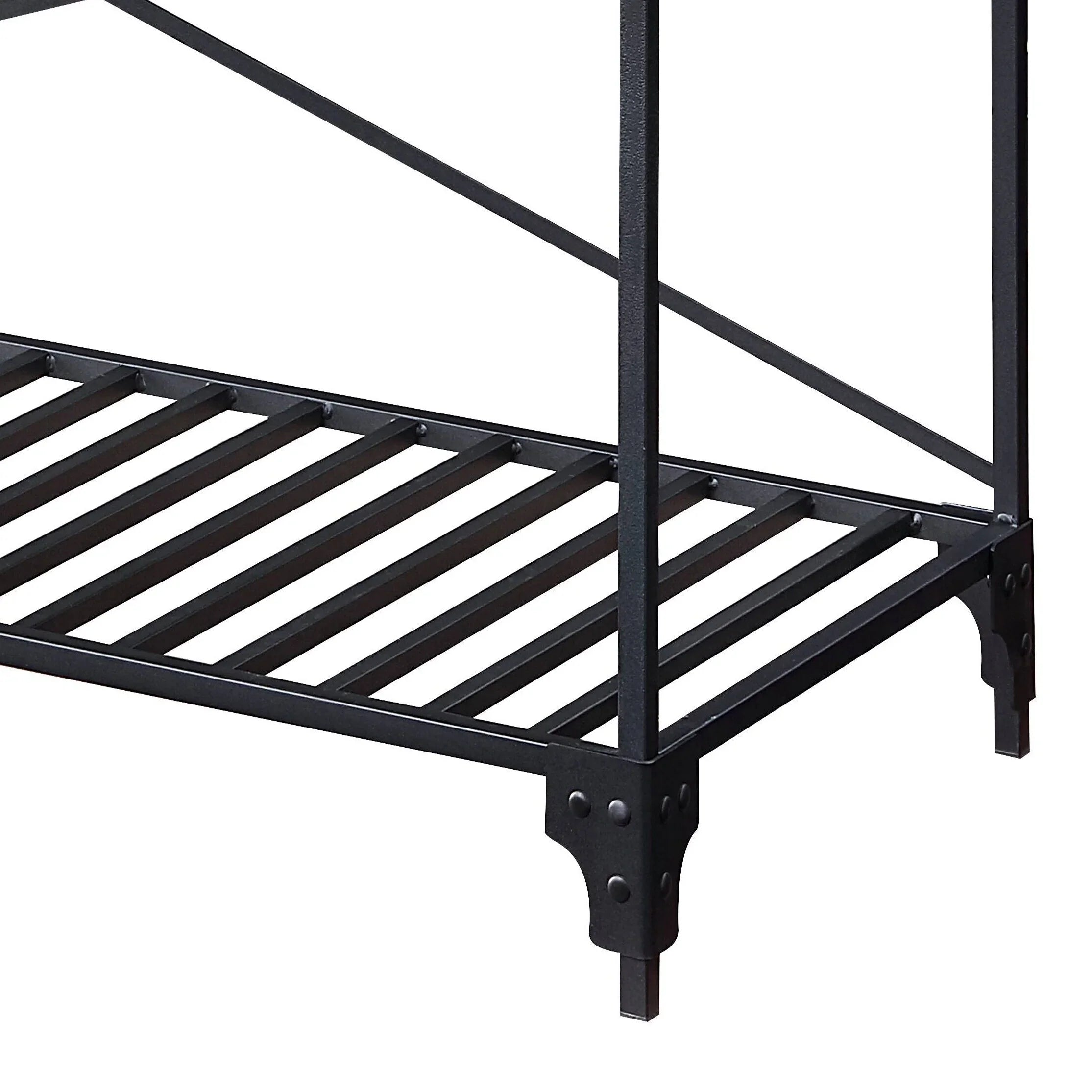 Faulkner Black and Concrete 2-shelf Kitchen Island