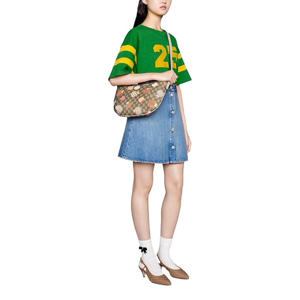 New Gucci Les Pommes GG Supreme Shoulder Bag 598125