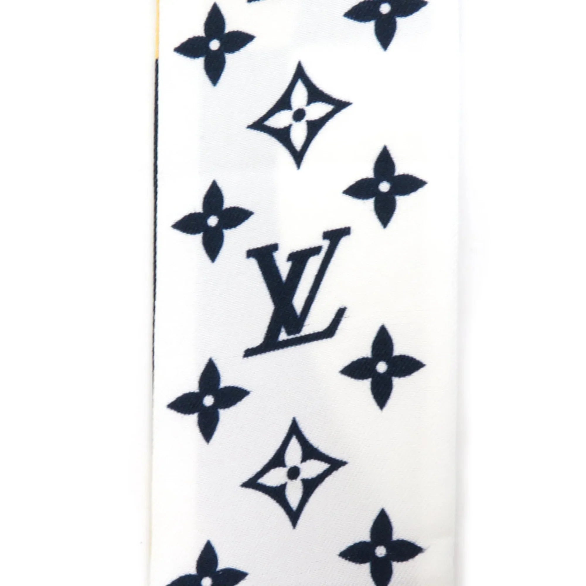 Pre-Owned LOUIS VUITTON Scarf Muffler Bandeau BB Graphic Monogram Blason Silk White/Navy/Beige Women's MP2658 (Good)