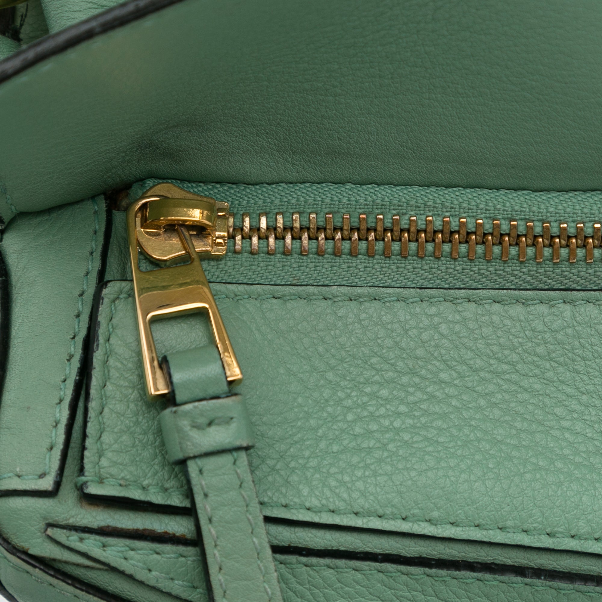 Pre-Owned Authenticated LOEWE Medium Puzzle Satchel Calf Leather Green Unisex (Good)