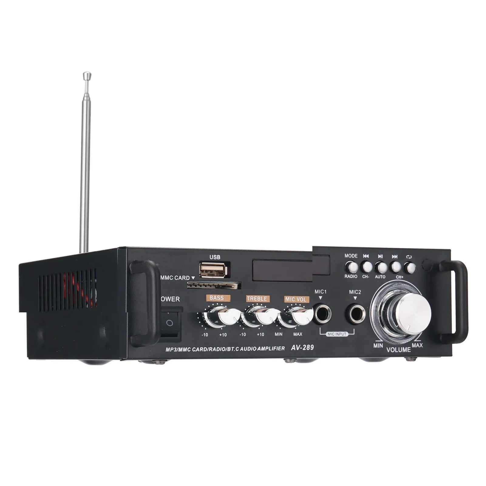 Dazzduo Sound Machine,2CH LCD Display Remote Audio Amplifier BT Radio Amplifier 600W Remote Audio Radio Portable Stereo Power Amplifier Audio HiFi Audio Stereo Car 600W Remote