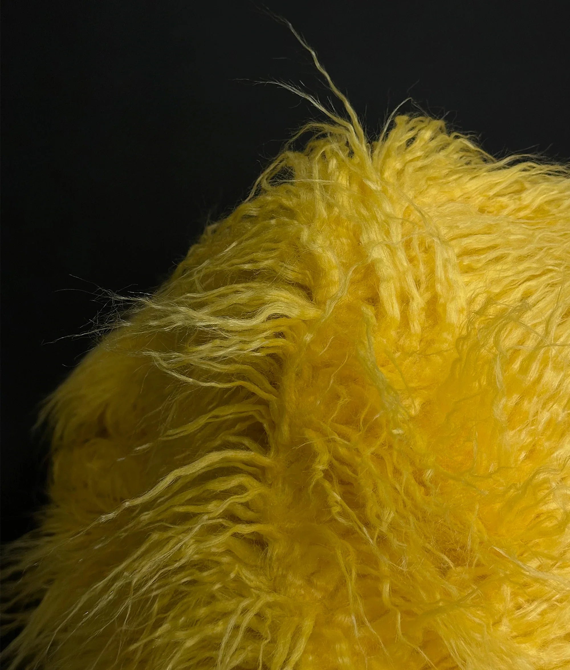 Faux Fake CURLY Yak FUR 3.5" LONG Pile Japanese Fire Retardant Yarn 2.3oz Per Yard / Craft, Sewing Cosplay 58" Wide Sold by Continuous Yard (Yellow)
