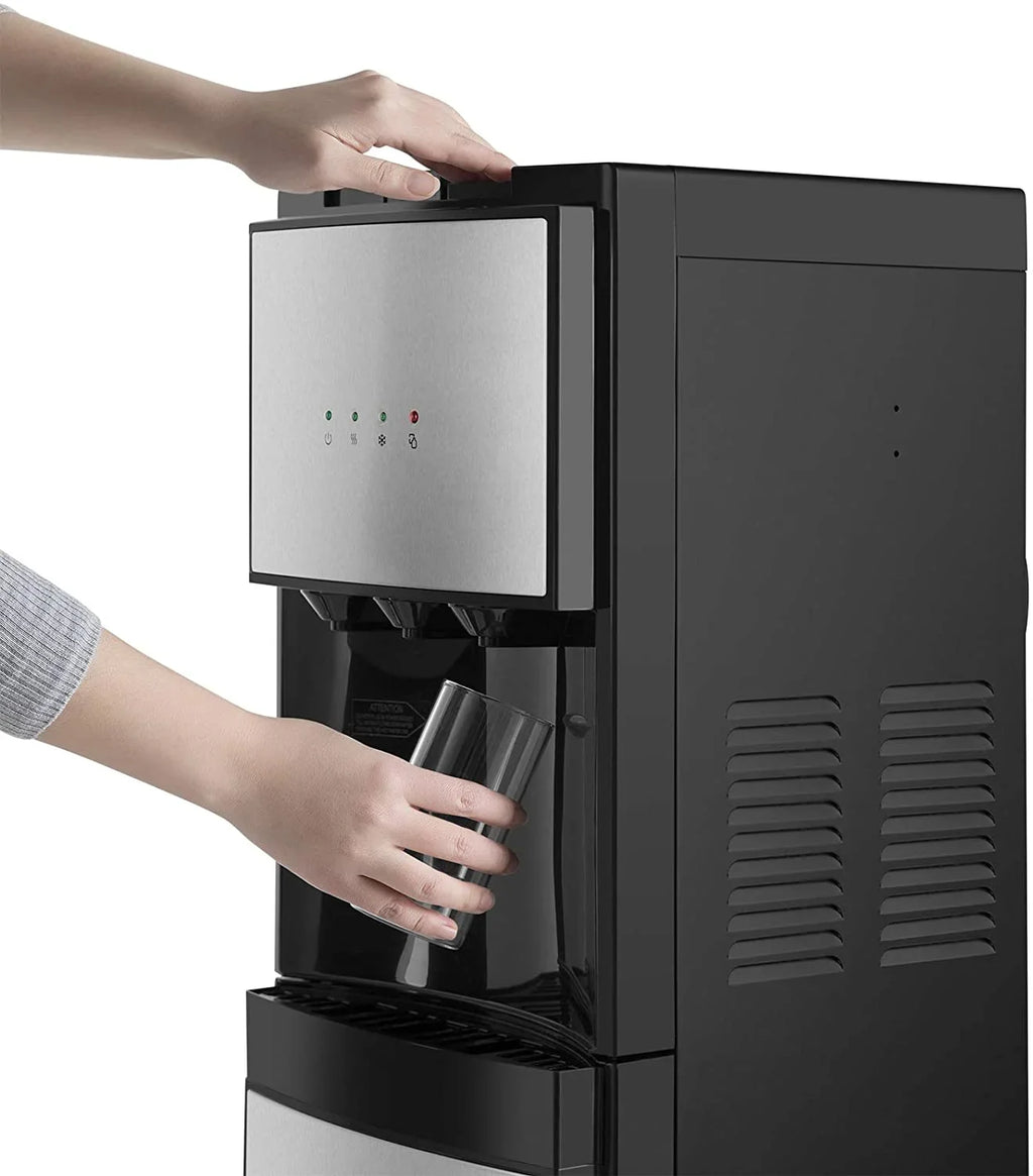 COSVALVE 5 Gallon Bottom Loading Hot Cold Normal Fluid Dispenser (Silver, Black)