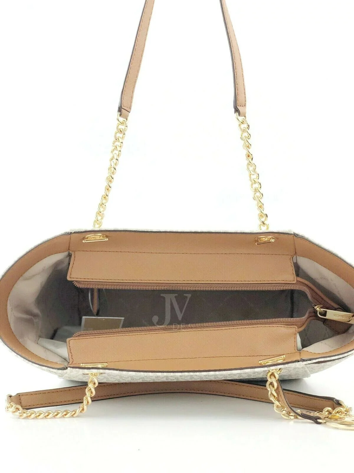 Michael Kors Jet Set Leather Large Chain Shoulder Tote Bag