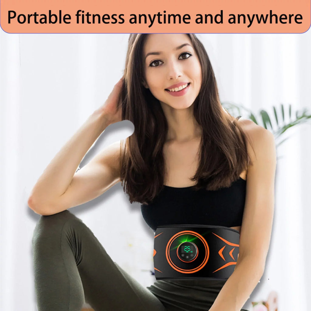 Dcenta Electric Massaging Slimming Belt Abdominal Toning Belt Trainer Abs Fitness Workout Equipment for Abdomen