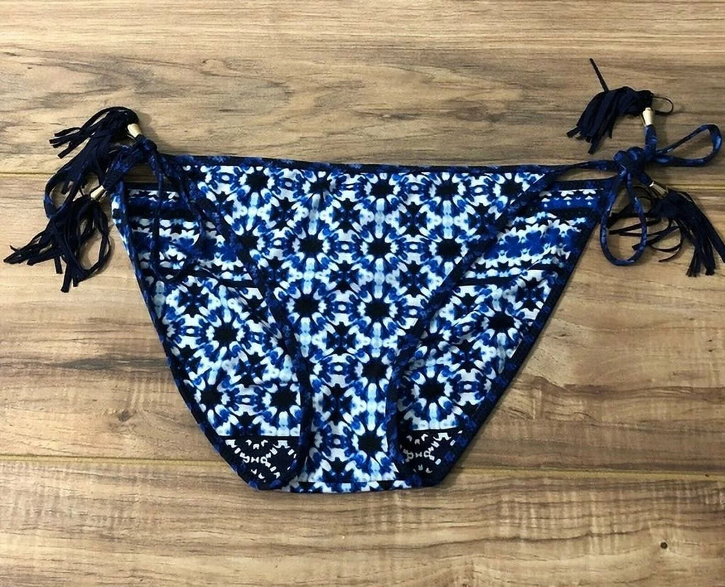 Tommy Bahama PLUNGE BLUE Shibori Reversible Bikini Swim Bottom, US Large/14