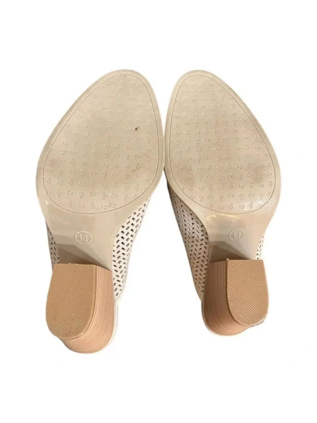 DOLCE VITA Womens Ivory Woven Padded Hudson Almond Toe Block Heel Slip On Leather Heeled Mules Shoes 9