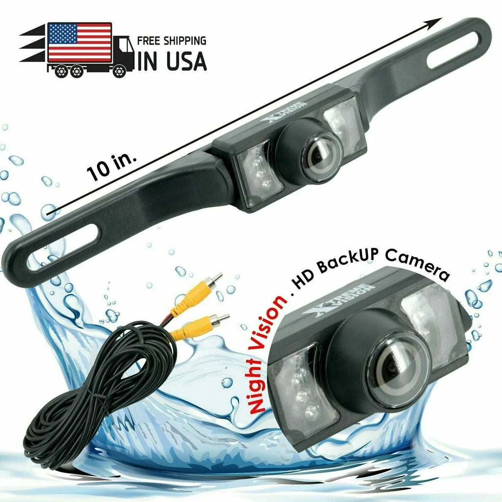 12x HD Wide Angle License Plate Rear View Fluid Backup Camera Night Vision Bundle