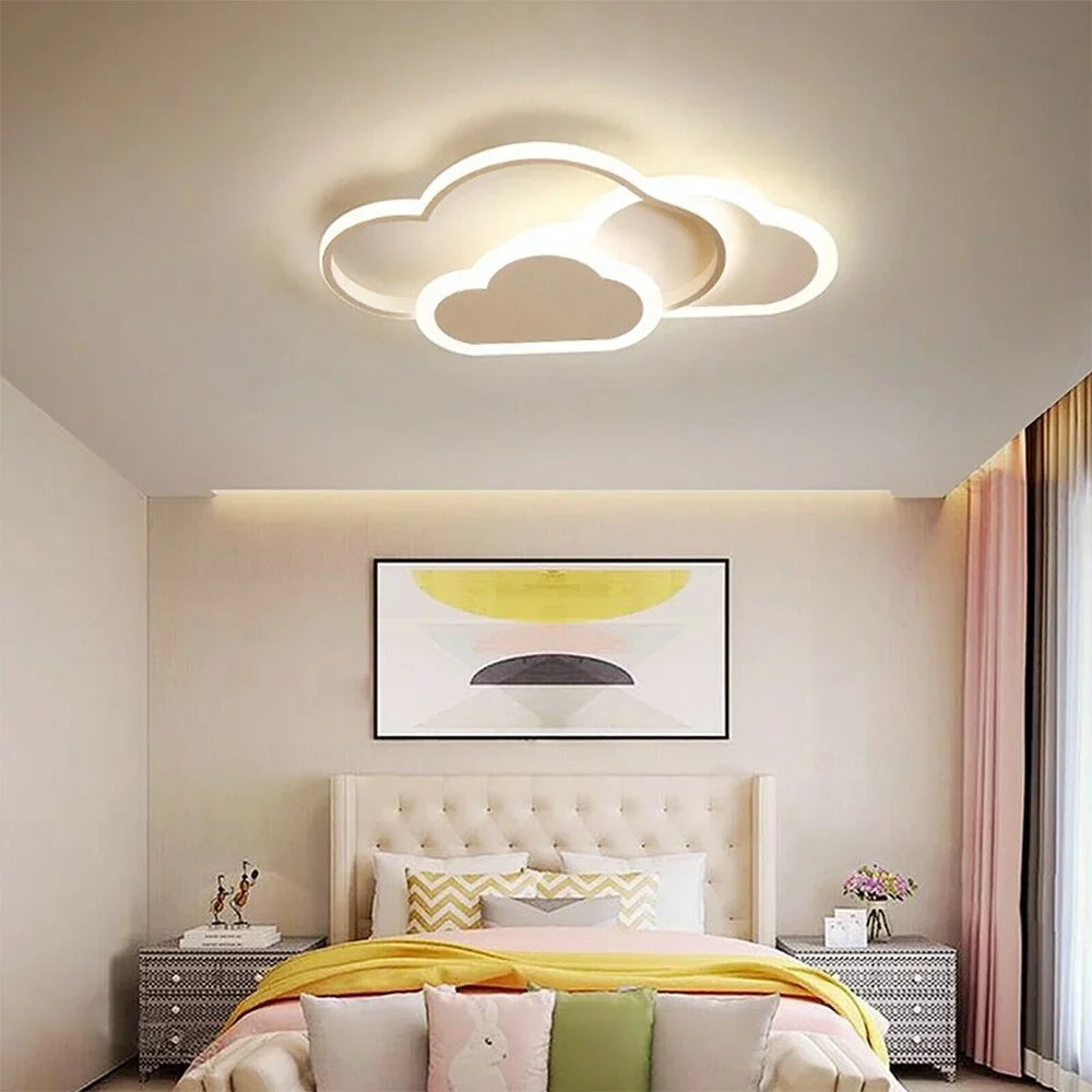 Modern Clouds LED Ceiling Light Fixture Chandelier Lamp Kids Bedroom - 20" x 2.4"