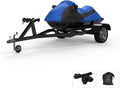 Custom Contour Fit Weatherproof Jet Ski Cover for Kawasaki 900 ZXI 1995-1998 - Blue/Black Color - All Weather - Trailerable - Protect from Rain & Sun! Includes Trailer Straps & Storage Bag