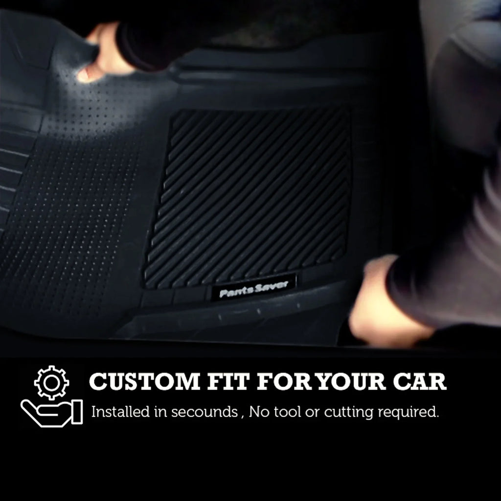 PantsSaver Custom Fit Floor Mats for Hyundai Kona 2018-2023 All Weather Protection -4 Piece Set (Black)