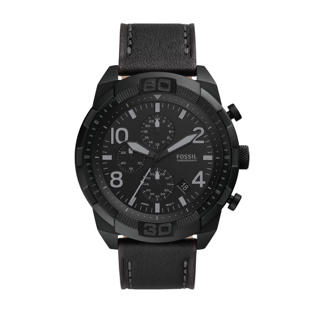 Fossil Bronson Chronograph Leather Black Dial Quartz FS5874 Men's Watch
