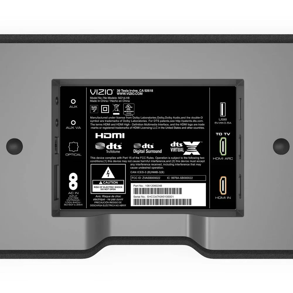 Vizio M-Series 2.1 Channel All-in-One Sound Bar System Bundle with Tech Smart USA Audio Entertainment Essentials Bundle 2020, Universal Soundbar Bracket and Deco Gear 6FT HDMI Cable