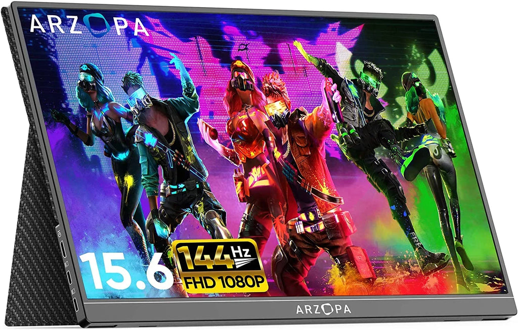 Arzopa 15.6'' 144Hz Portable Gaming Monitor, 1080P FHD USBC HDMI, External Second Display for Mobile pc PS5