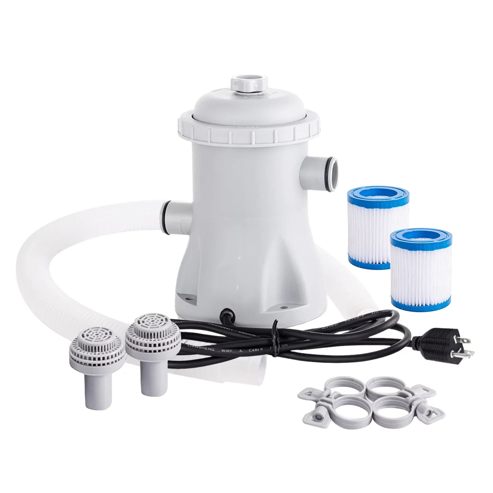 CACAGOO Pool Filter Pump 330 GPH Paddling Pool Electric Fluid Pump With 2 Pool Filter Cartridge Pool Pumps