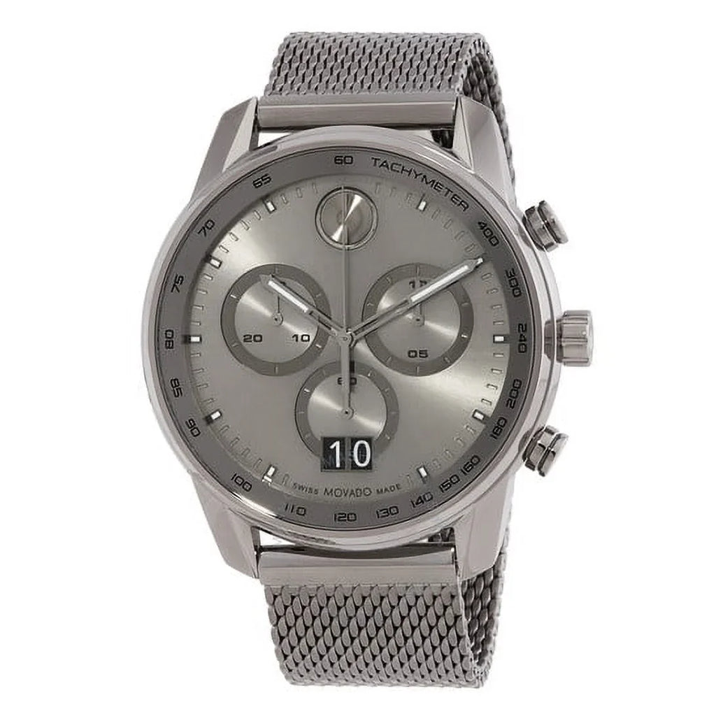 MOVADO BOLD 3600910 VERSO GREY CHRONOGRAPH DIAL GREY MESH BAND MENS WATCH