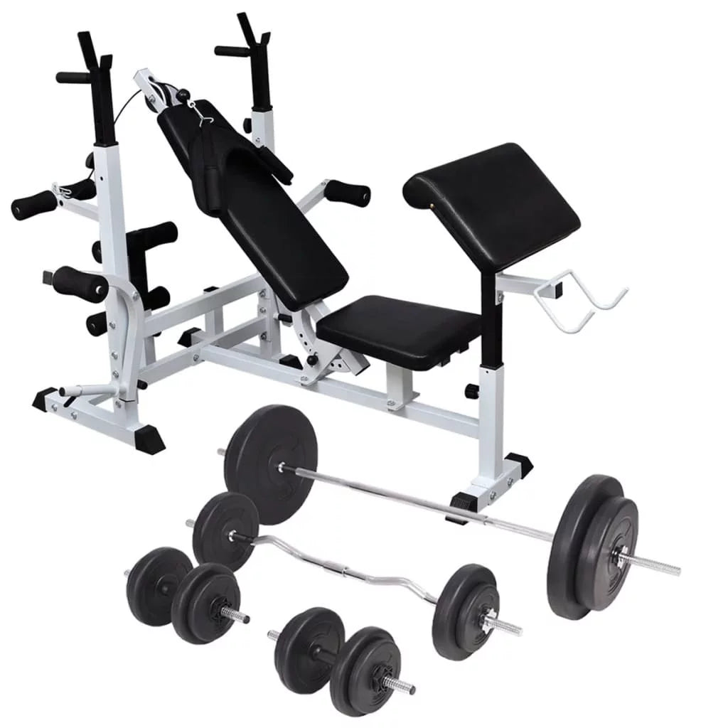 Complete Weight Bench with Weight Rack Dumbbell Set of Total Fitness Potential
