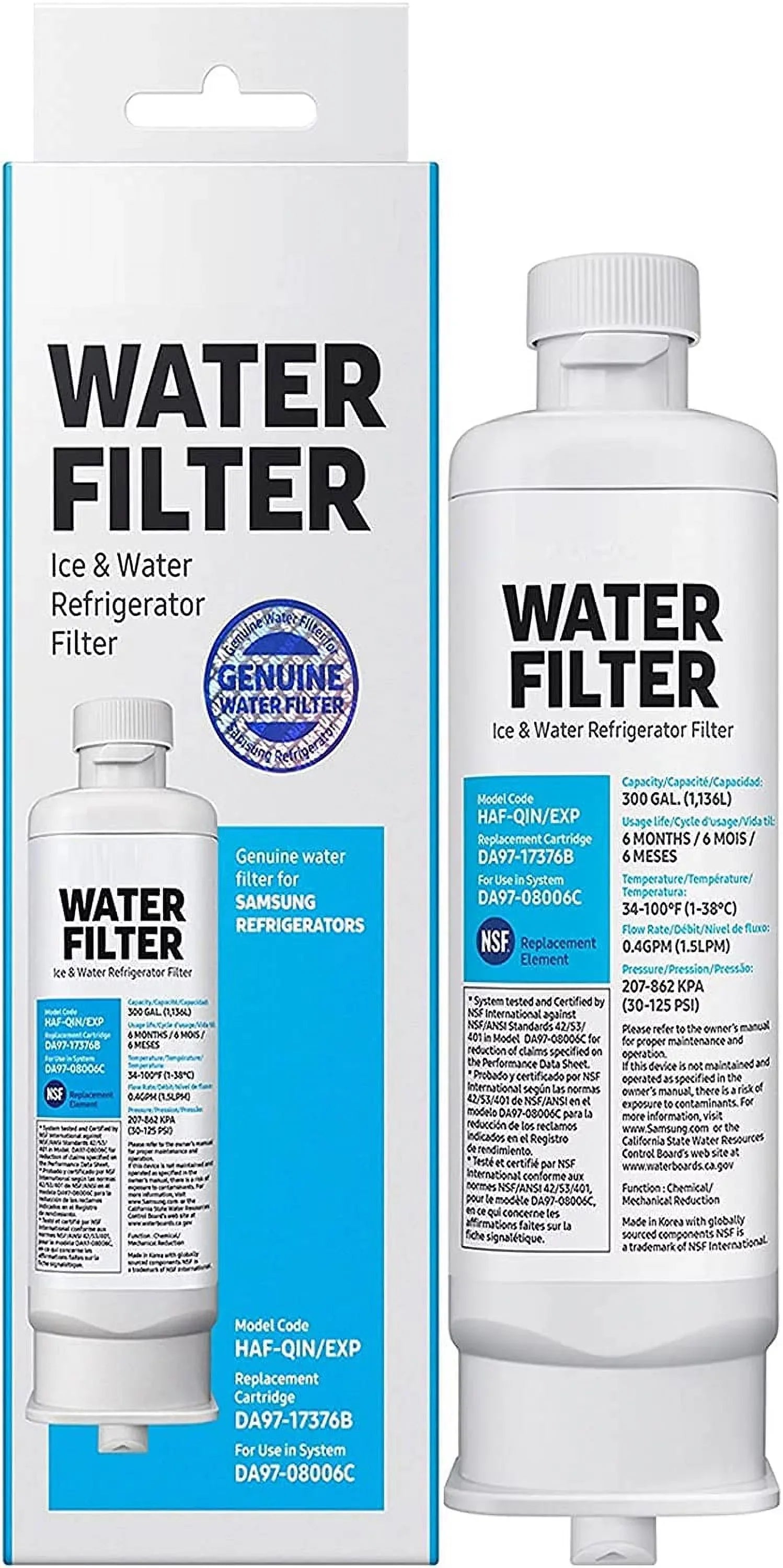 Samsumg DA97-17376B DA9717376B Refrigerator Fluid Filter Replacement for HAF-QIN/EXP, HAF-QIN RF23M8070SG,3-Pack (Packaging May Vary)