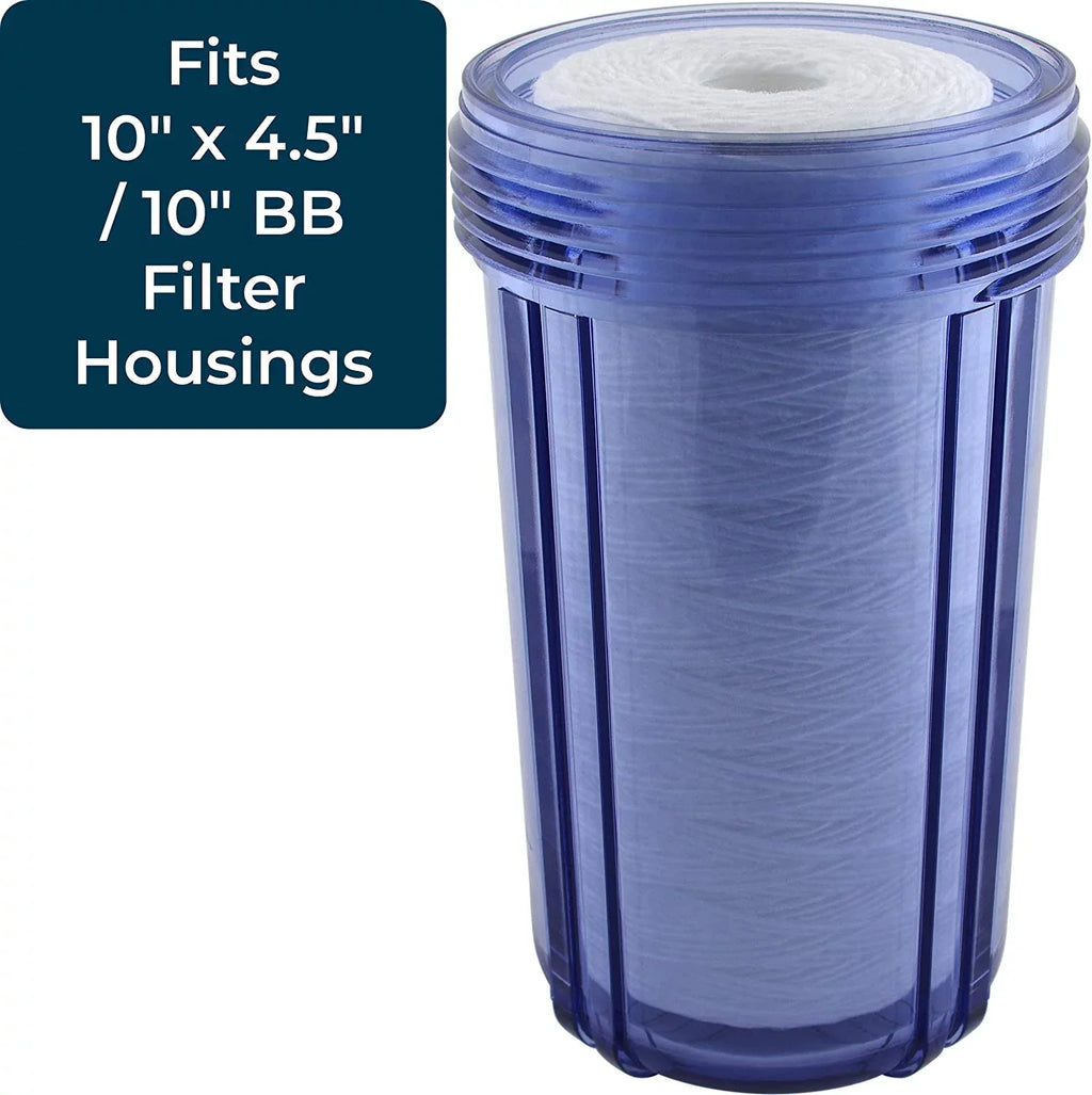 SpiroPure SP-WP25-BB 10x4.5 25 Micron String-Wound Polypropylene Fluid Filter Cartridge WP25BB97P 355216-43 CW25-BBS (Case of 8)