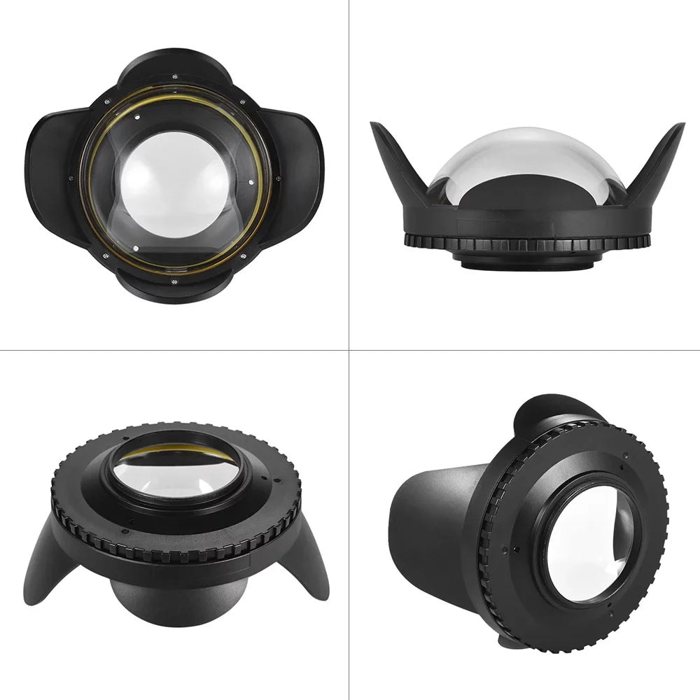 MEIKON Liquid Camera 200mm Fisheye Wide Angle Lens Dome Port Case Shade Cover 60m/ 197ft Fluid 67mm Round Adapter for Camera Diving Housing