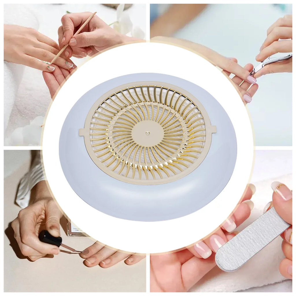Oukaning 45W Nail Dust Collector Reusable Filter Vacuum Cleaner Fan Strong Suction Salon(White)