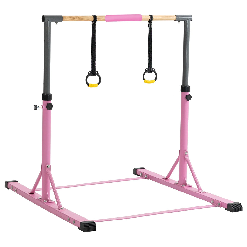 Gymnastic Bar Set Gymnastics Horizontal Bar Gymnastics Training Kip Bar for Kids Home Use, Pink
